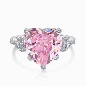 Blush Pink Heart Ring for Women - Sterling Silver (S925)